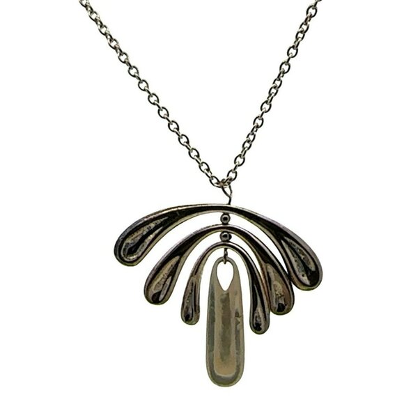 RLM Studios Sterling Silver & Mother of Pearl Spinning Mobil 22" Necklace Set 71 - Picture 2 of 5